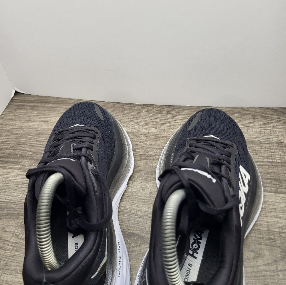 Hoka One One Bondi 8 Black White Running Shoes Women's  Size 7 B - Picture 6 of 10